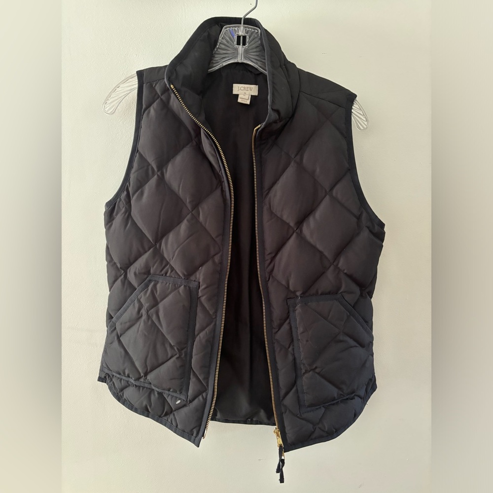Black quilted jcrew vest